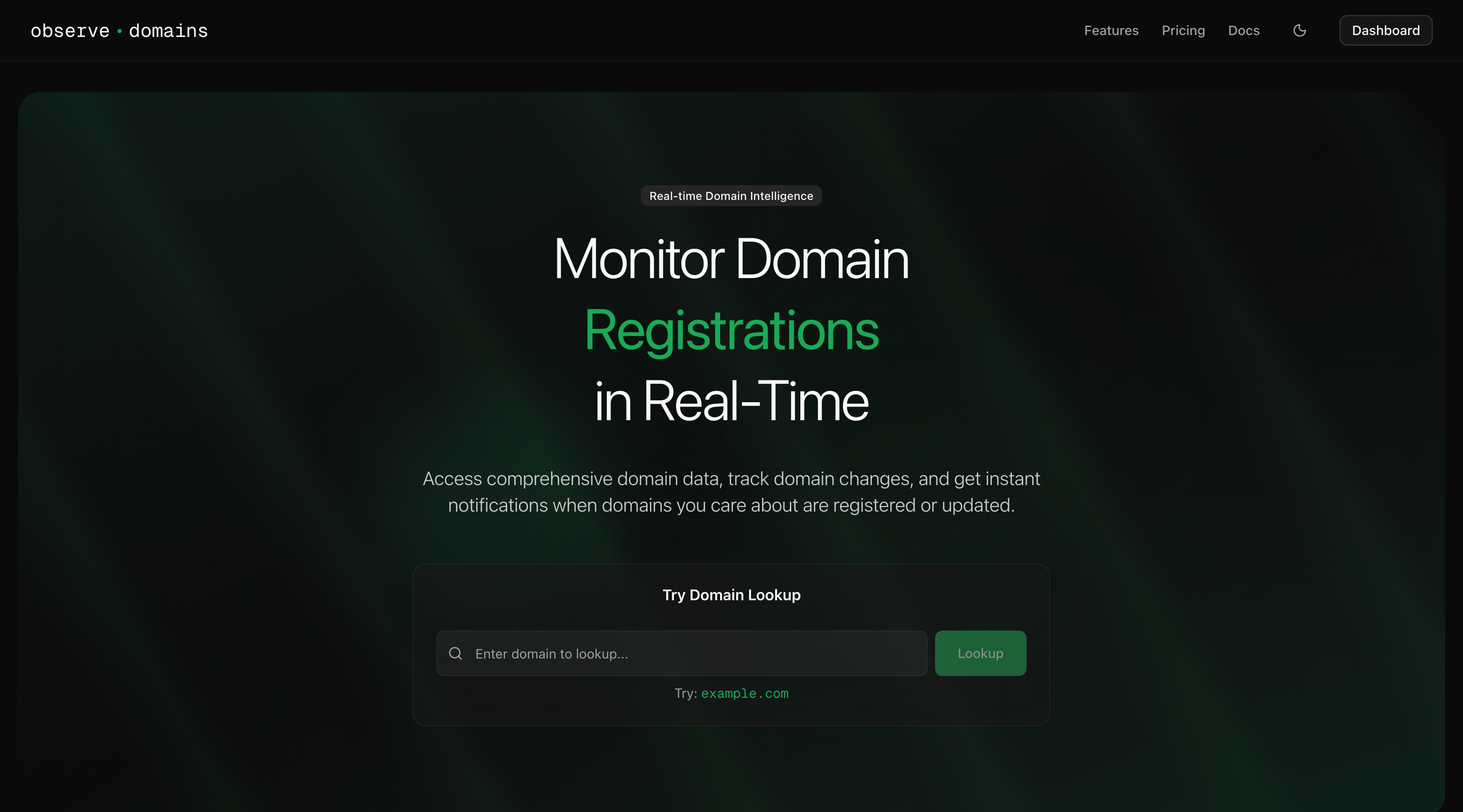 Observe Domains screenshot 1